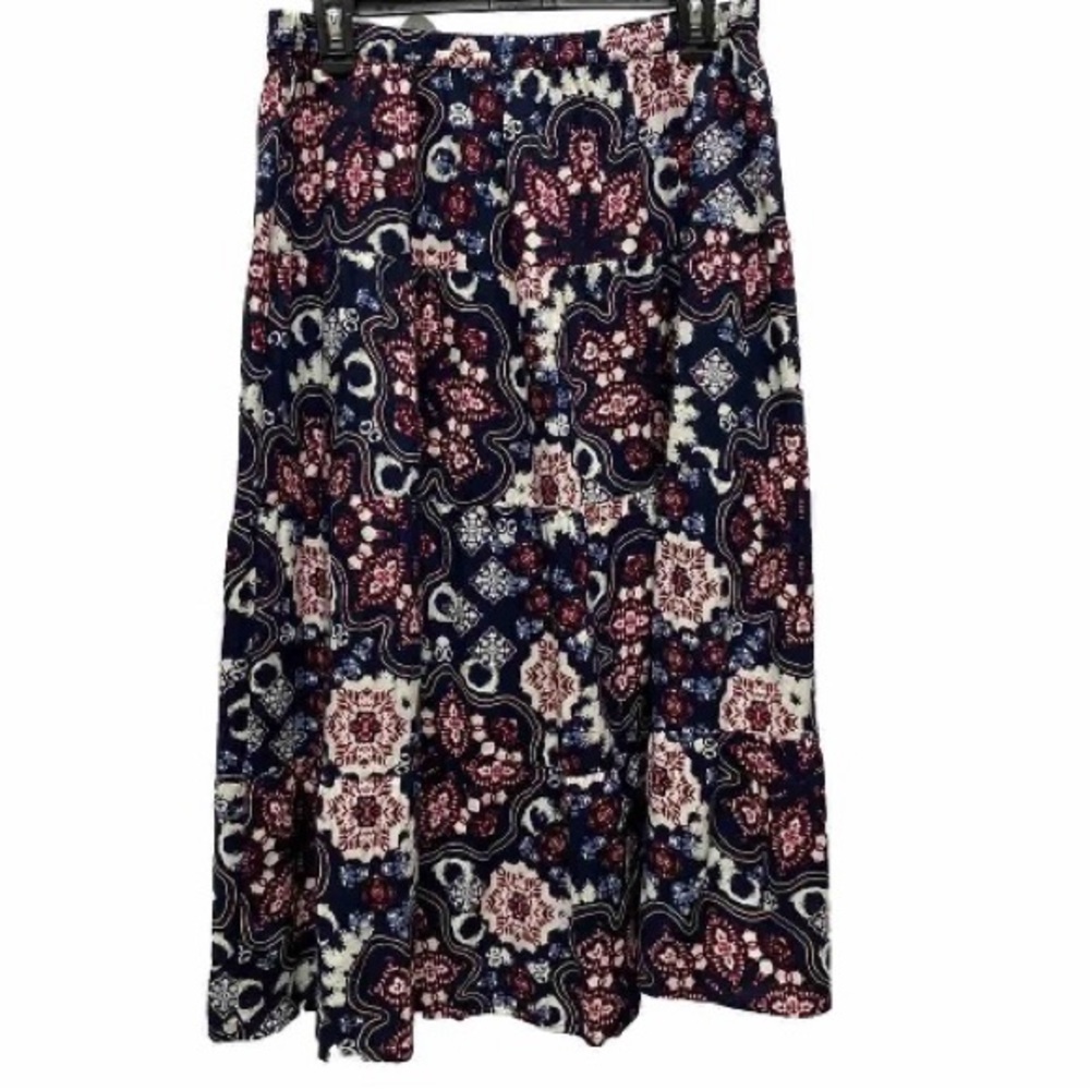 Christopher & Banks skirt size large petite Womens floral long modest nwt